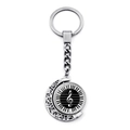 Detailed macro view of the rotating double-sided musical piano key and clef pendant - Treble Clef Piano Keys Style (JY007519-7)