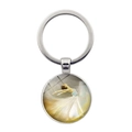 Dettaglio portachiavi in argento con cupola in vetro e pendente silhouette di ballerina - Stile Ballerina Pittura a Olio Dolce (JY007572-12)