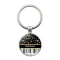 Custom piano keyboard keychain with heart musical notes and personalized name - Design Note Piano Keys Style (JY007514-4)