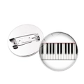 Vues détaillées avant et arrière d'une broche musicale en forme de touche de piano - Motif Clavier Complet (JY007517-12)