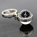 Detailed close-up of a musical keychain featuring a piano keyboard and treble clef - Jy007522-7