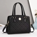 Elegante borsa tote nera trapuntata con ricami a stella e dettagli dorati - Nero