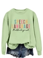 Detail of light green sweatshirt with Speech Language Pathologist colorful typography - S / Olive Green (Black Print)
