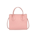 Pink crocodile pattern tote bag with top handles and shoulder strap for women - Pink