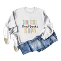 Flat lay of white sweatshirt with 'DRINK COFFEE' print paired with jeans and shoes - S / White (Black Letters)