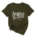 Détail du t-shirt vert foncé d'infirmière avec stéthoscope coeur et nœud sur le côté - S / Vert Armée (Police Blanche)