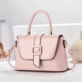 Pink vintage large capacity tote bag with gold hardware and top handle for women - Pink