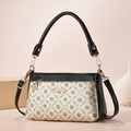 Elegant two-tone printed shoulder bag with snakeskin texture and gold hardware details - 23*9*15cm / Light Gold Letter Logo Print (Style 6)