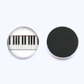 Round piano key fridge magnet with glass dome and magnetic backing on white background - Mirror Key Decor Style (JY007525-12)