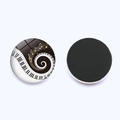 Detail of round heart piano key fridge magnet with musical notes and magnetic back - Spiral Piano Keys Style (JY007525-8)