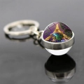 Macro detail of Eiffel Tower night view in double-sided glass ball keychain - Jy007582-12