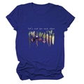 Close-up of Let's root for each other slogan and watercolor root vegetable illustrations - S / Tops / Retro Blue (White Text)