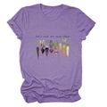 Purple heather t-shirt with Let's Root For Each Other vegetable watercolor graphic - S / Tops / Purple (Black Text)