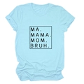 Close-up of black block letter print on a light blue soft cotton short sleeve T-shirt - S / Light Blue (Black Font)