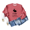 Detail of red Bunny Mom sweatshirt fabric and high-quality printed graphic on chest - S / Red Sweatshirt (Black Font)