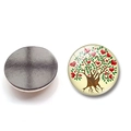 Front and back detail of 25mm Tree of Life magnetic fridge sticker with red heart leaves - Heart Red Leaf Tree of Life Style (BXT2383-13)