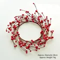 30cm artificial red berry wreath featuring polished berries on a brown twig base - 30cm Red Berry Branch Wreath (74g)
