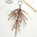 Decorazione natalizia da parete con aghi dorati e sfere rosa, altezza 40cm - Ramo Sospeso Perle d'Oro