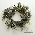30cm Christmas wreath with eucalyptus leaves, pine cones, and white pearls - 30CM Wreath