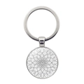 Detailed view of silver mandala glass gem pendant with intricate floral pattern - Black and White Floral Art Style (XSWX5055-6)