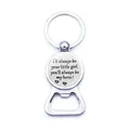 Steel bottle opener keychain for father with You will always be my hero engraving - Sentimental Message Style (JY007772-1)