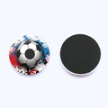 Round crystal glass football fridge magnets with colorful splash ink art designs - Red Blue Black Ink Soccer Style (JY007734-4)