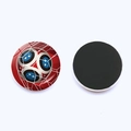 Creative 25mm football crystal glass fridge magnets with strong magnetic backing - Red Blue Splicing Soccer Style (JY007734-5) / 25mm