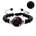 Bracelet constellation du Scorpion lumineux avec perles noires mates et cordon réglable - Scorpion