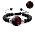 Bracelet constellation Vierge lumineux avec perles noires mates et cordon réglable - Vierge