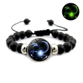 Bracelet constellation Capricorne lumineux avec perles noires mates et effet brillant - Capricorne