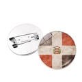 Vue détaillée avant et arrière du badge drapeau de la République Dominicaine avec épingle - Jy007815-12