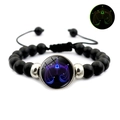 Luminous Libra constellation bracelet with matte black beads and adjustable cord - Libra
