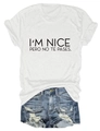 Flat lay of a white cotton t-shirt with black letter print and distressed denim shorts - White (Black Font)