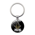 Dettaglio portachiavi massoneria con cupola in vetro e simbolo squadra e compasso oro - Stile Testo Ispiratore Logo Oro Nero (JY007851-7)