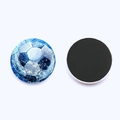 Cool blue water splash football fridge magnet made of crystal glass 25mm diameter - Blue Water Splash Soccer Style (JY007863-12)