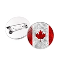 Canadian flag maple leaf lapel pin with round glass dome and silver metal backing - Jy007844-1