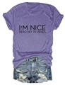 Flat lay of purple short sleeve t-shirt with slogan print and distressed denim shorts set - Purple (Black Text)