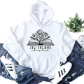 Detail of Just One More Chapter print on white hoodie with floral book graphics - S / White(6801)