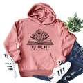Pink hoodie with 'Just One More Chapter' book and floral graphic print, casual style - S / Rose Gold(6801)