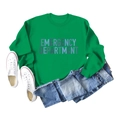 Flat lay of a bright green crewneck sweatshirt with Emergency Department lettering - S / Grass Green