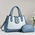 Set di borse in pelle blu scuro con portamonete coordinato e tracolla regolabile - Blu