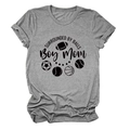 Detail eines grauen T-Shirts mit Rundhalsausschnitt, Textprint und Sportball-Symbolen - S / Dunkelgrau (Schwarze Schrift)