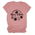 Dusty pink crewneck T-shirt with 'Surrounded by Balls' sports print on white background - Rose Gold (Black Font)