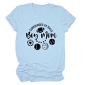 Light blue crew neck T-shirt featuring SURROUNDED BY BALLS Boy Mom sports print - Light Blue (Black Font)