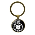 Portachiavi vintage in bronzo con pentagramma gatto e design occulto 666 spirit - Stile Gatto Spirito 666 Pentagramma (JY007899-2)