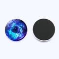 Round galaxy glass fridge magnets with cosmic nebula designs on a white background - Nebula Style 12 (JY008004-12)