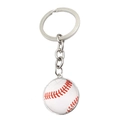 Détail d'un porte-clés de baseball avec pendentif en verre et coutures rouges - Jy007982-5