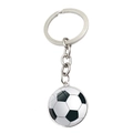 Classic football keychain with silver metal ring and black-white hex pattern pendant - Jy007982-4