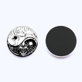 Magnets de frigo en cristal Yin Yang dragon et tigre avec support magnétique rond de 25mm - Style Tai Chi Dragon Et Tigre (JY007996-7)