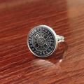 Vintage Silber Wikinger Ring mit Vegvisir Kompass und Elder Futhark Runen Gravur - Keltischer Knoten Runen Stil (JY008060-3)